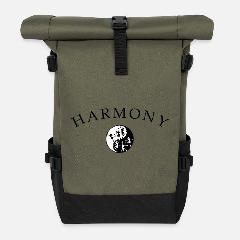 Ballett Tanzen Harmonie - Rolltop Rucksack - Olive/Schwarz