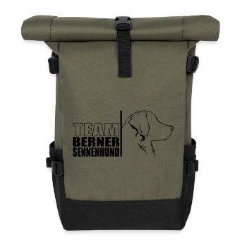 TEAM Bernese Mountain Dog Dog Wilsigns - Roll Top Backpack - olive/black - Front