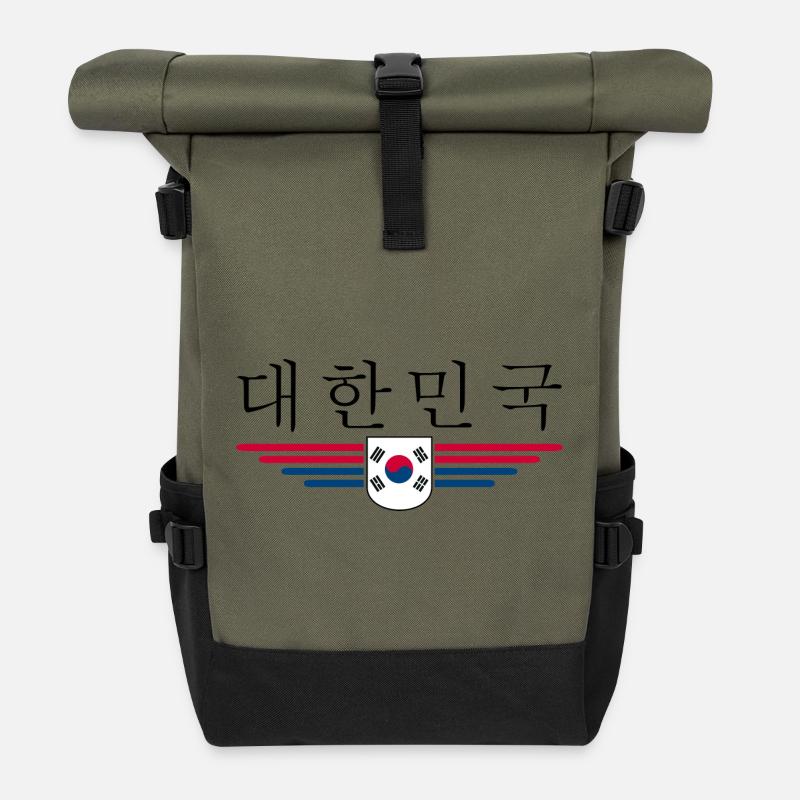 J’aime la Corée du Sud Design T-shirt Outfit - Sac à dos roll top - olive/noir