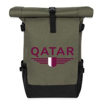 Qatar Design – Exclusive and Modern - Roll Top Backpack - olive/black - Front