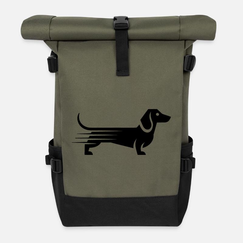 Teckel - Cool Pet Logo - Sac à dos roll top - olive/noir