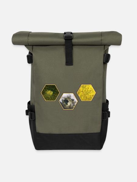 Siedler von Catan Hexagon Design - Rolltop Rucksack - Olive/Schwarz