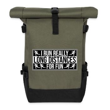 Je cours de très longues distances pour un marathon amusant - Sac à dos roll top - olive/noir - Devant