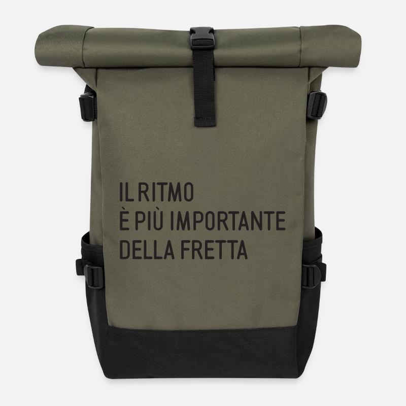 50_OLIO_Ritmo - Sac à dos roll top - olive/noir