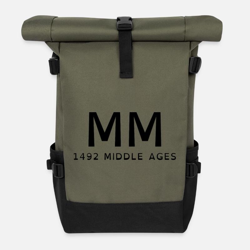 2000_LINE_black - Roll Top Backpack - olive/black