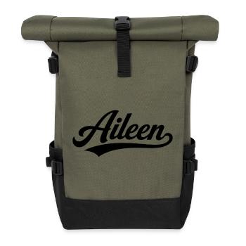 Aileen Name erst-letzte Familie - Rolltop Rucksack - Olive/Schwarz - Vorne