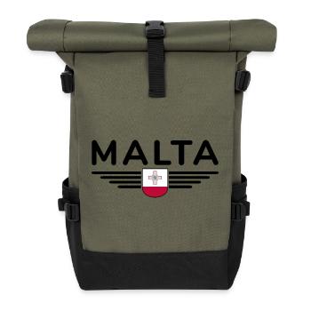 Malta T-Shirt – Für Insel-Fans - Rolltop Rucksack - Olive/Schwarz - Vorne