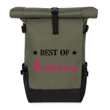 GELIEBTE. MEISTER. VIELEN DANK. DANKE HERRIN. GESCHENK - Rolltop Rucksack - Olive/Schwarz - Vorne
