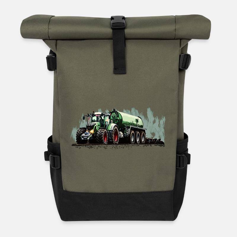 Schwergewicht auf vier Rädern - Rolltop Rucksack - Olive/Schwarz