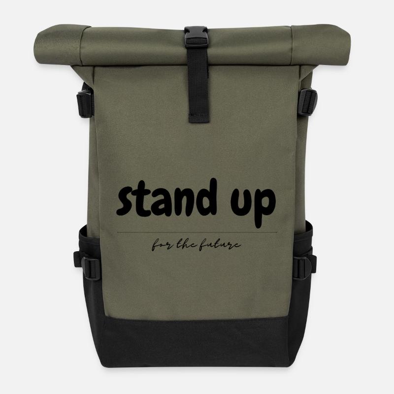 Stand Up for the future - Rolltop Rucksack - Olive/Schwarz