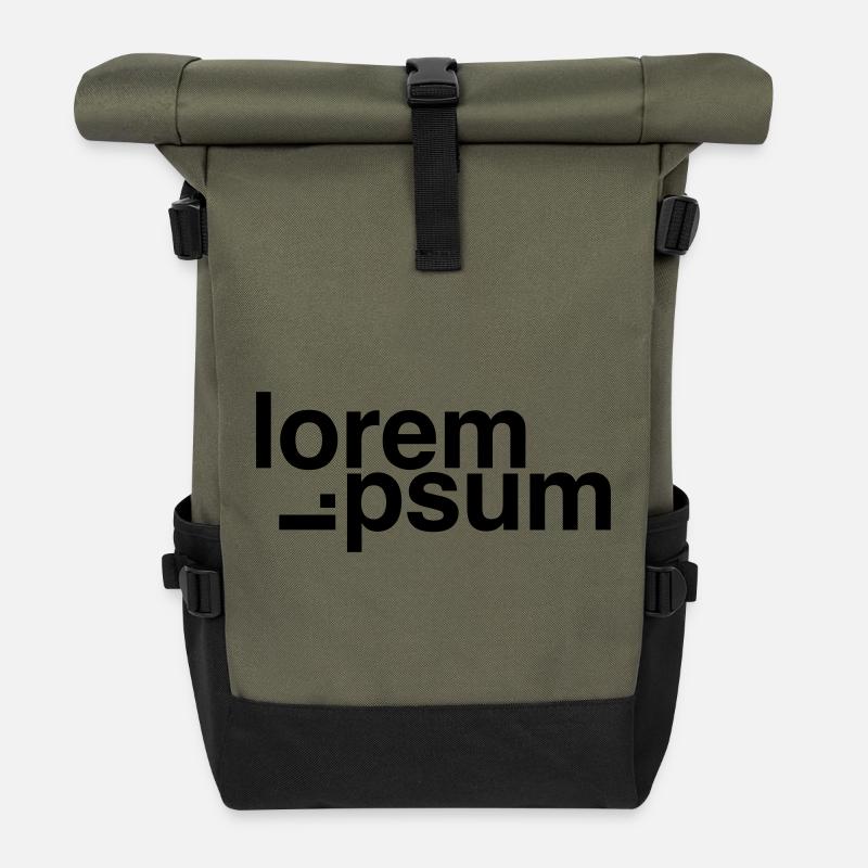 Lorem Ipsum - Roll Top Backpack - olive/black