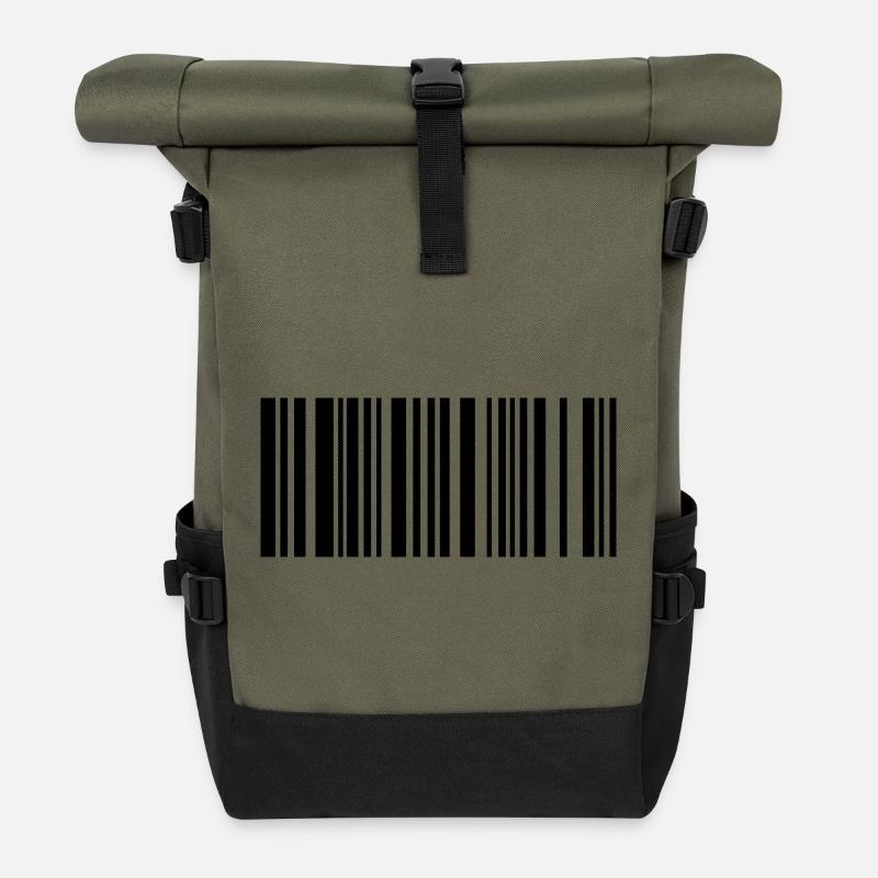 barcode - Roll Top Backpack - olive/black