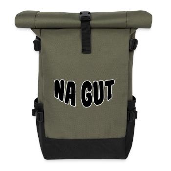 All right: bold outline handwriting - Roll Top Backpack - olive/black - Front