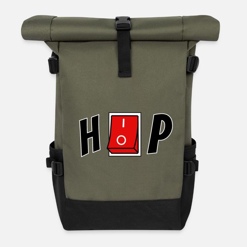 Hip hop - Sac à dos roll top - olive/noir