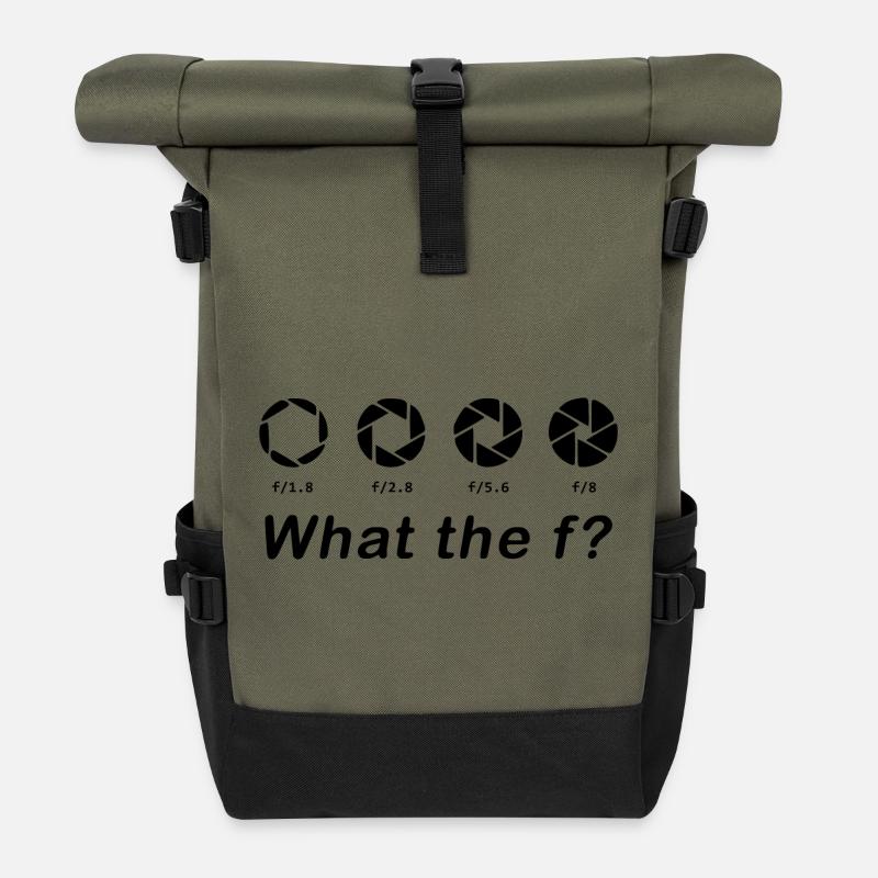 What the f - Rolltop Rucksack - Olive/Schwarz