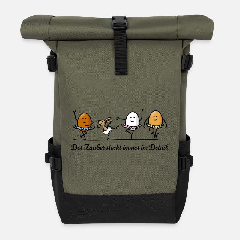Ostern - Rolltop Rucksack - Olive/Schwarz