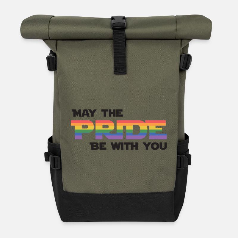 Mois de la fierté LGBT - Que la fierté soit avec vous - Sac à dos roll top - olive/noir