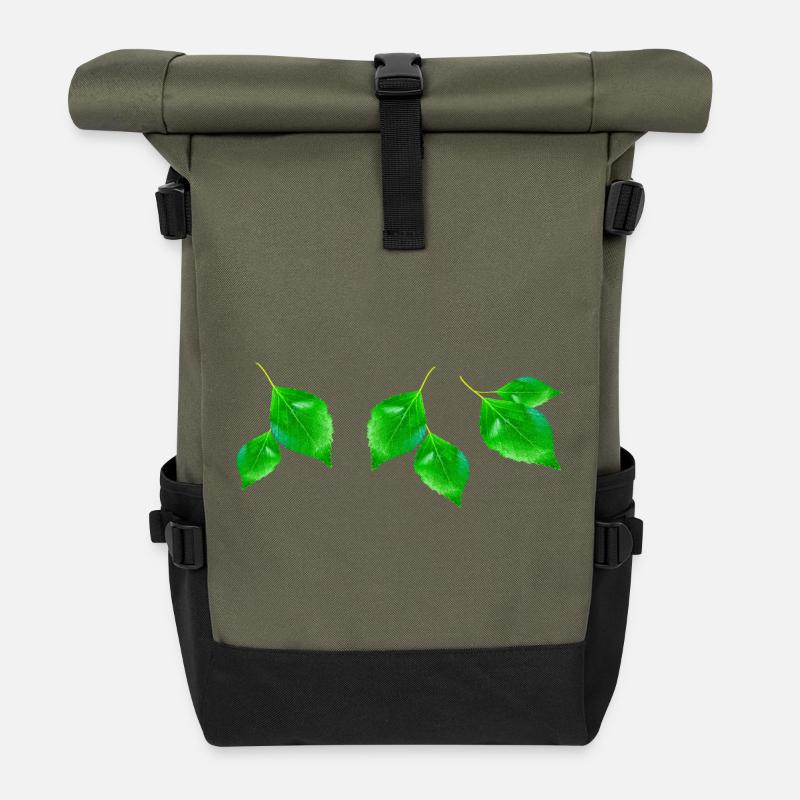 BOULEAU || - Sac à dos roll top - olive/noir