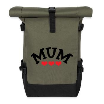 Maman / Fête des mères - Sac à dos roll top - olive/noir - Devant