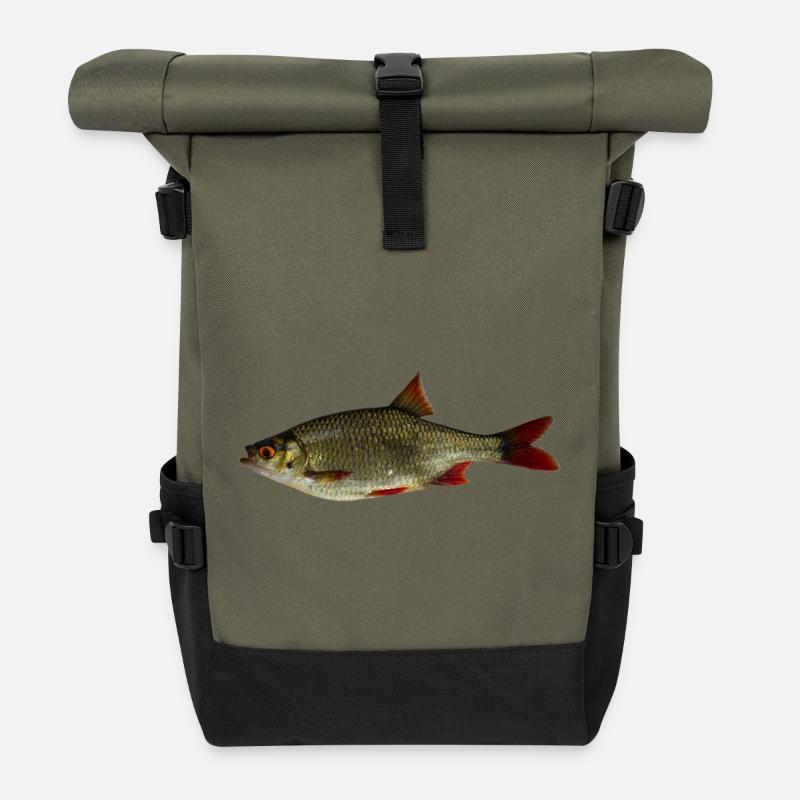 Common rudd - Roll Top Backpack - olive/black