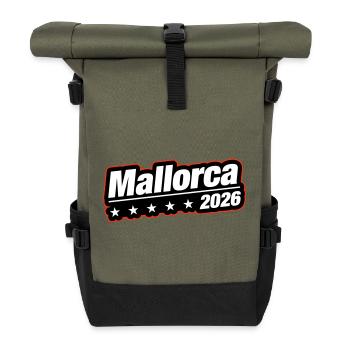 Mallorca 2026 - Rolltop Rucksack - Olive/Schwarz - Vorne