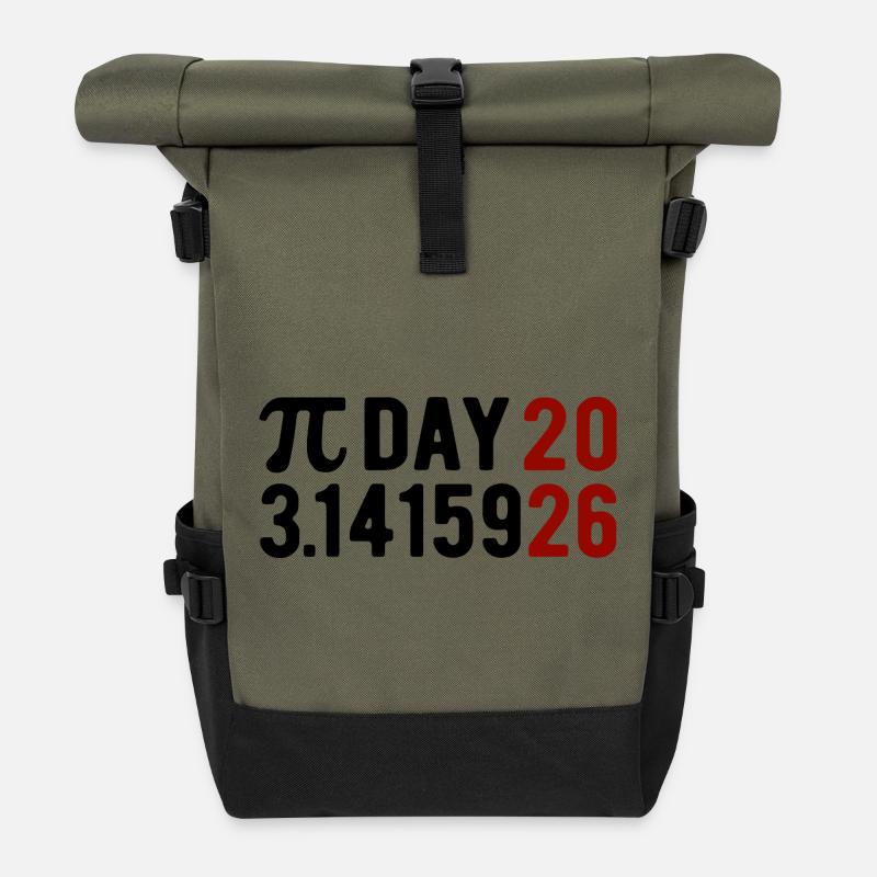 Pi Day 2026 avec le jeu des chiffres | Numéro de district 3.1415 - Sac à dos roll top - olive/noir