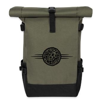 Hopfen Symbol - Rolltop Rucksack - Olive/Schwarz - Vorne