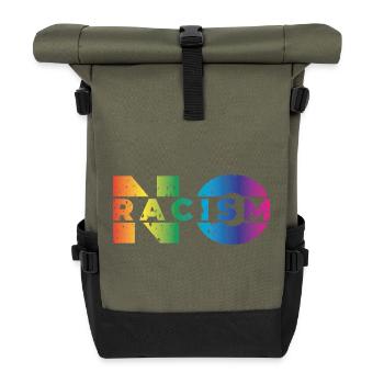 No Racism - Rolltop Rucksack - Olive/Schwarz - Vorne