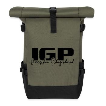 IGP DEUTSCHER SCHÄFERHUND Wilsigns Hundesport - Rolltop Rucksack - Olive/Schwarz - Vorne