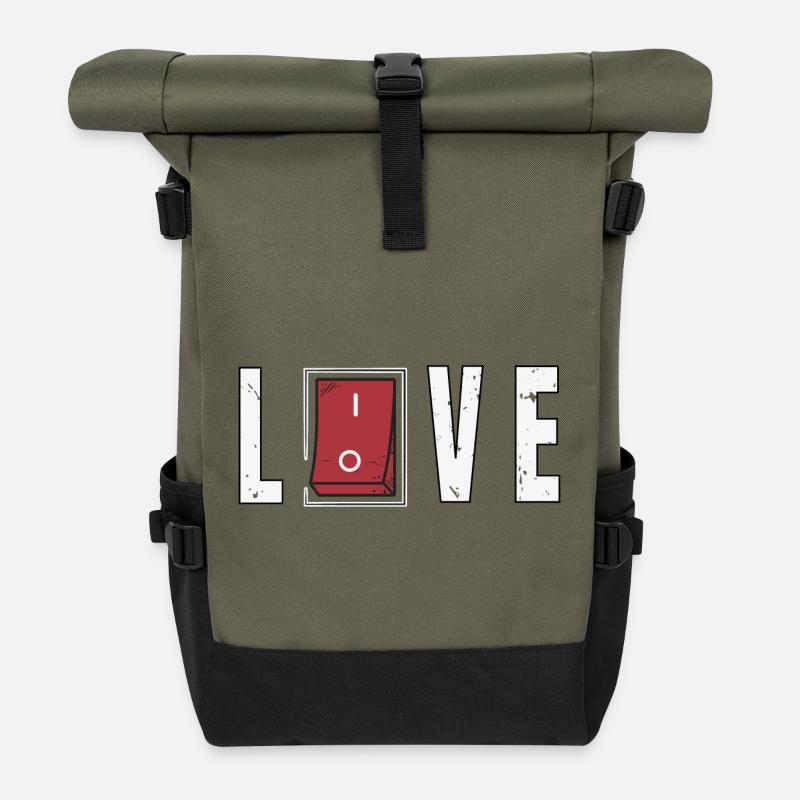Liebe erwidert - Rolltop Rucksack - Olive/Schwarz