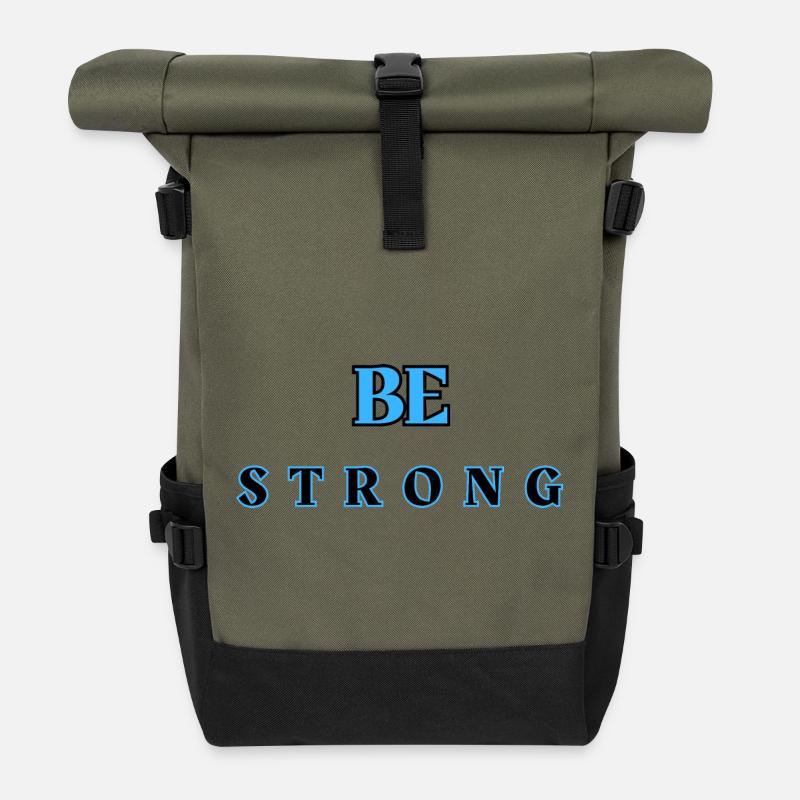 Be STRONG 6 - Roll Top Backpack - olive/black