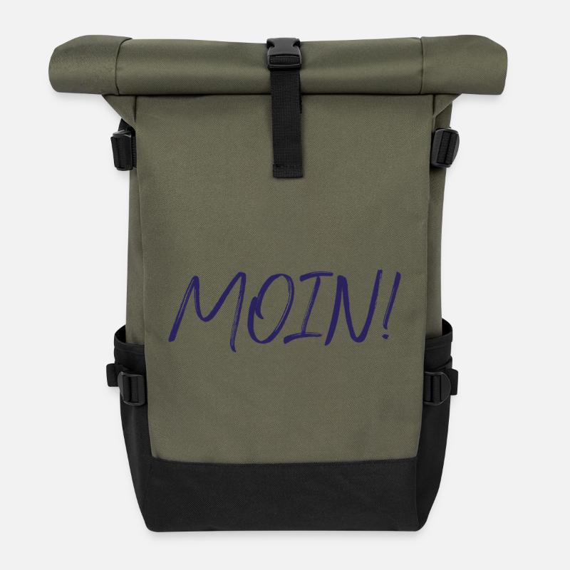 MOIN, navy - Rolltop Rucksack - Olive/Schwarz