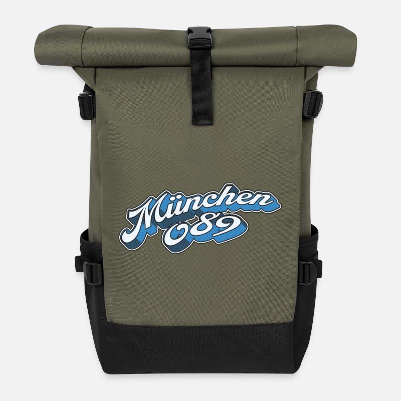 Munich 089 Retro Minga - Sac à dos roll top - olive/noir