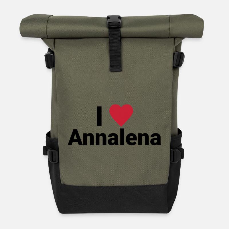 I LOVE ANNALENA - Rolltop Rucksack - Olive/Schwarz