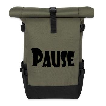 PAUSE - Rolltop Rucksack - Olive/Schwarz - Vorne