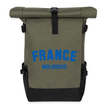 Mulhouse, France, France - Roll Top Backpack - olive/black - Front