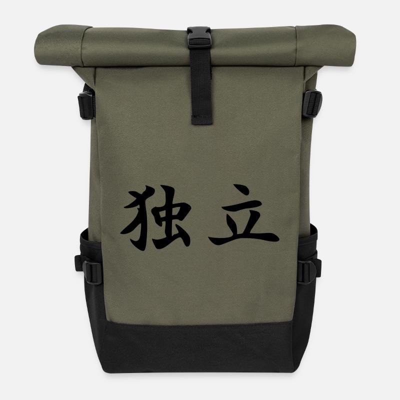 Indépendance Kanji - Sac à dos roll top - olive/noir
