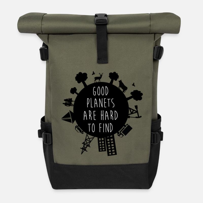 Planet Earth - Rolltop Rucksack - Olive/Schwarz