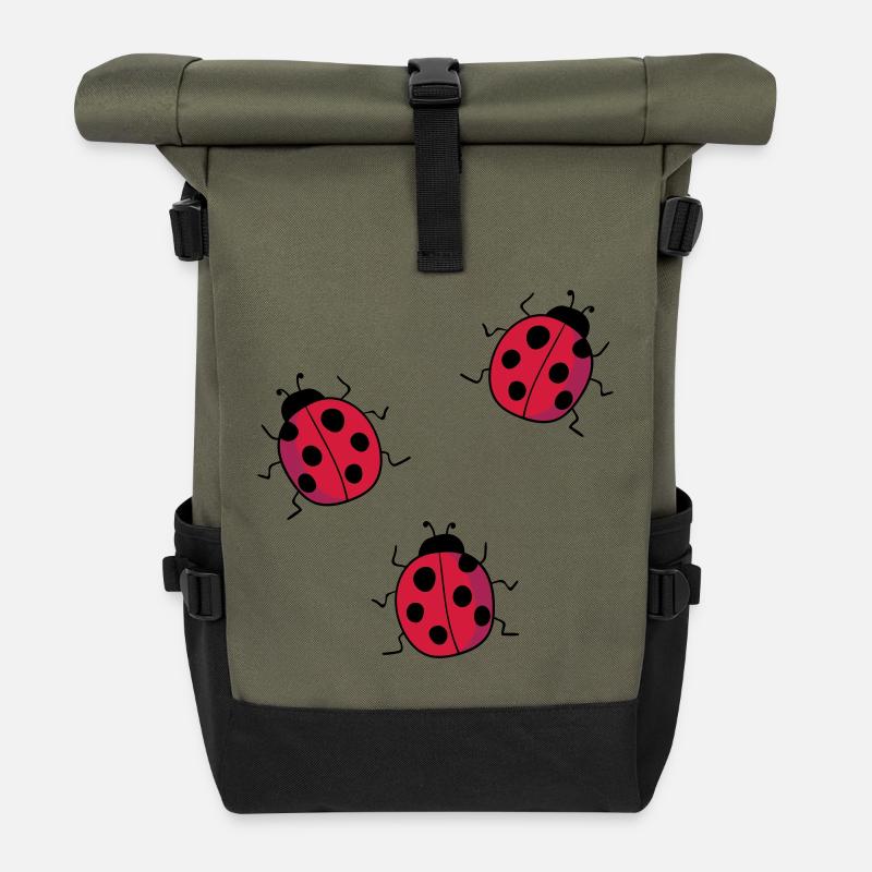 Marienkäfer - Rolltop Rucksack - Olive/Schwarz