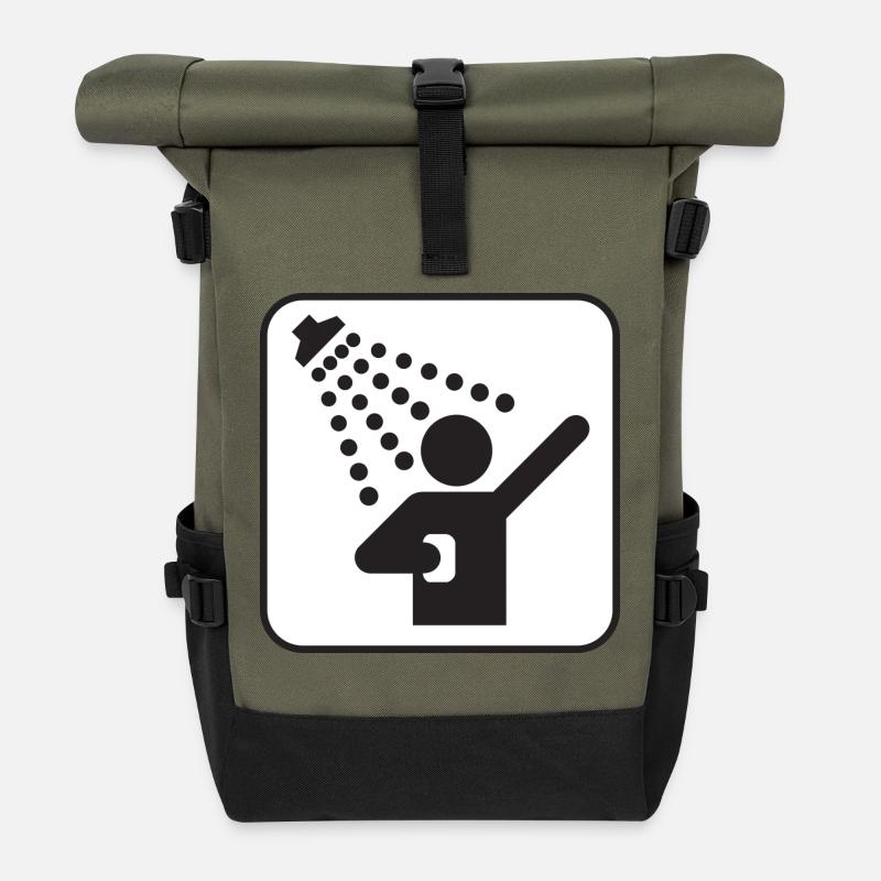 have a shower - Roll Top Backpack - olive/black