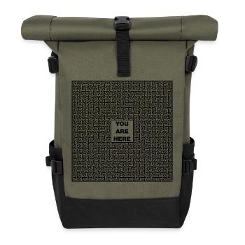 Labyrinth You Are Here - Rolltop Rucksack - Olive/Schwarz - Vorne