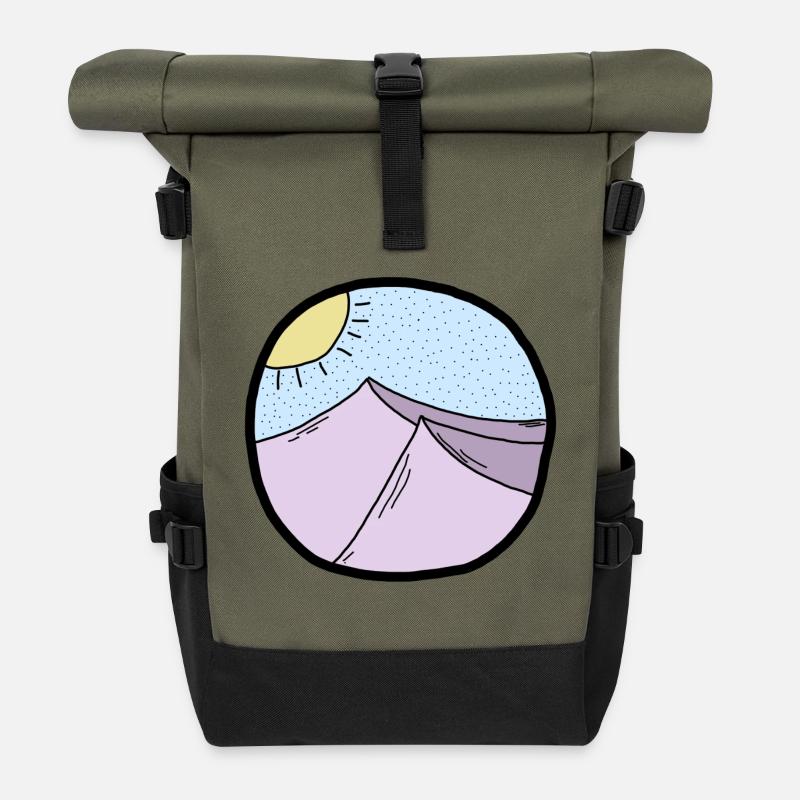 circle hills - Rolltop Rucksack - Olive/Schwarz