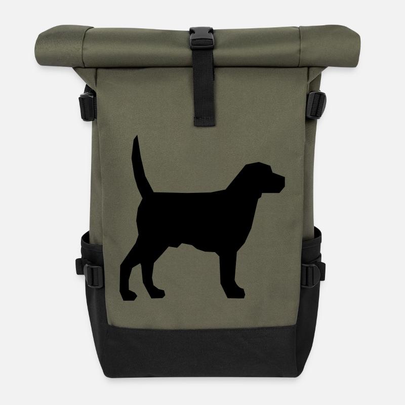 chien - Sac à dos roll top - olive/noir