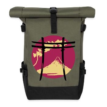 Japanese Arch Torii - Roll Top Backpack - olive/black - Front