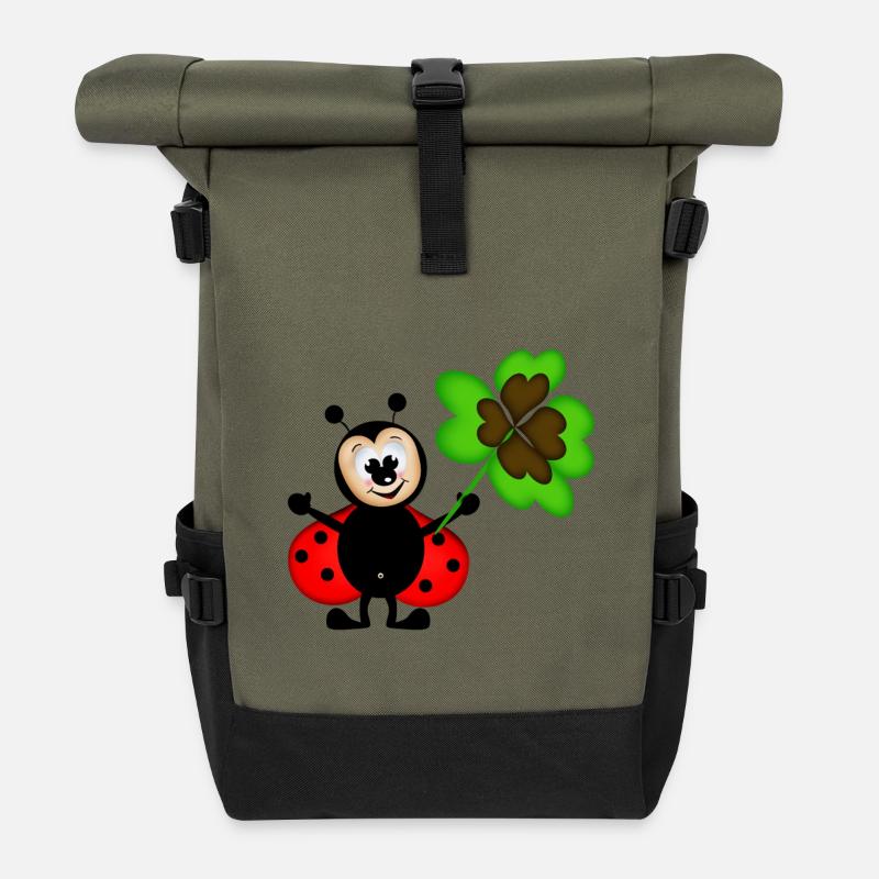 Marini Kleeblatt - Rolltop Rucksack - Olive/Schwarz