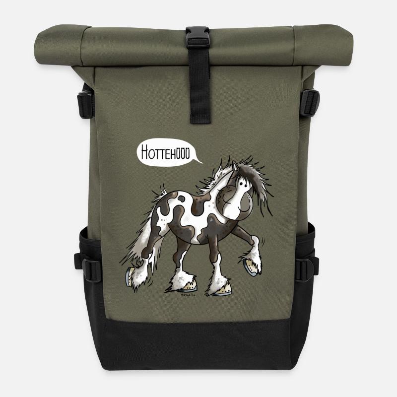 Hottehüüü Irish Tinker - Rolltop Rucksack - Olive/Schwarz