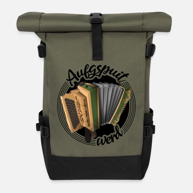 Harmonika - Aufgspuit werd | ZiachON! - Rolltop Rucksack - Olive/Schwarz