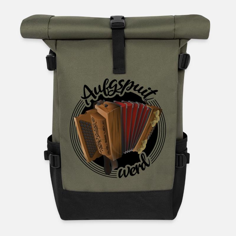 Steirische Harmonika - Aufgspuit werd | ZiachON! - Rolltop Rucksack - Olive/Schwarz