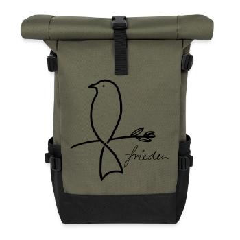 Peace - Roll Top Backpack - olive/black - Front