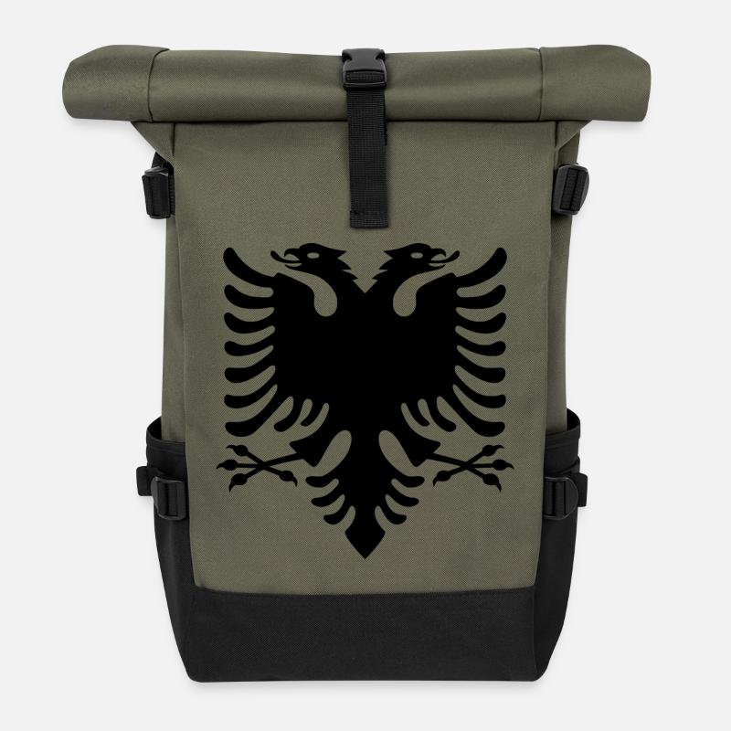 Albanischer adler - Rolltop Rucksack - Olive/Schwarz